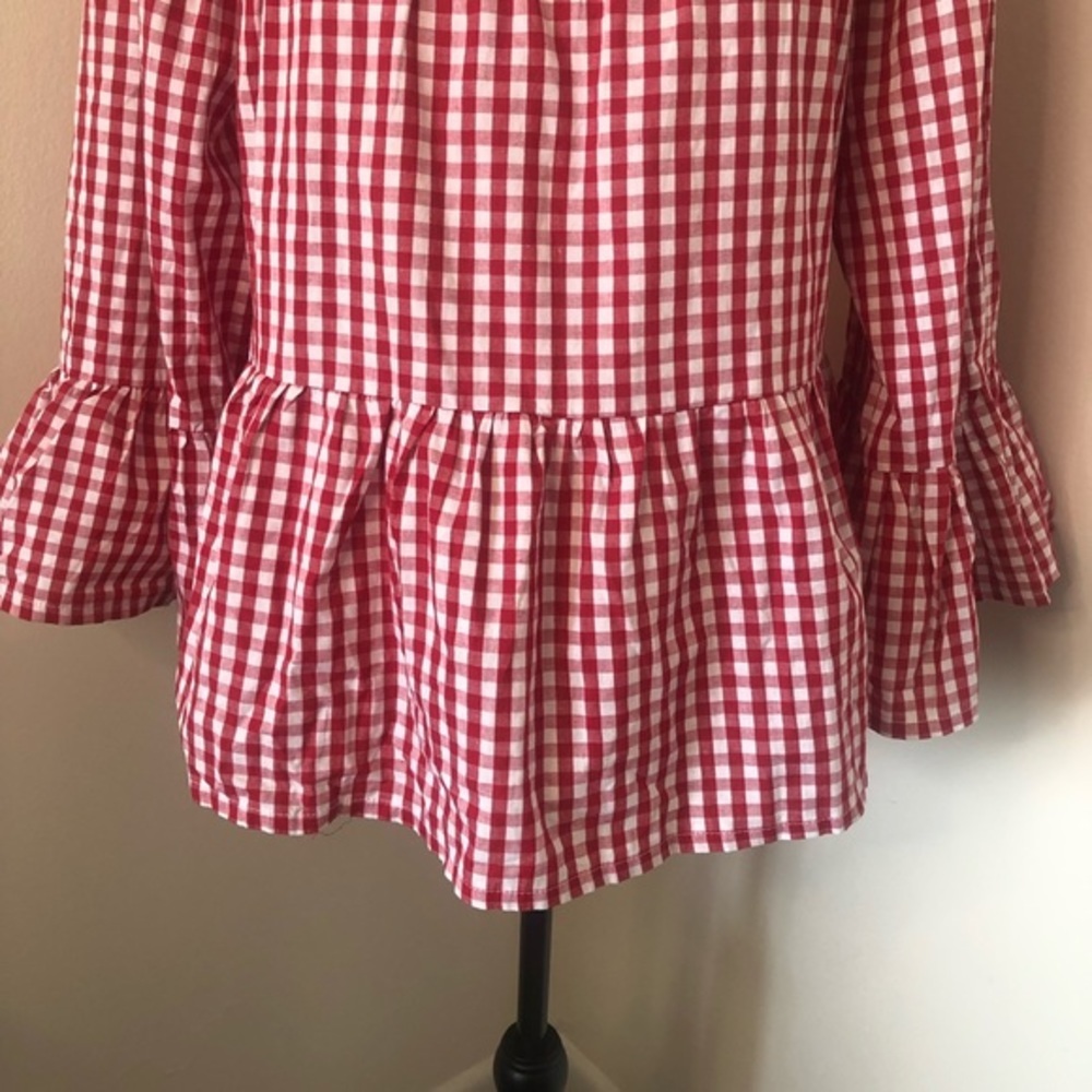 NEW Stevie Hender Gingham Peplum Blouse - Picture 5 of 9